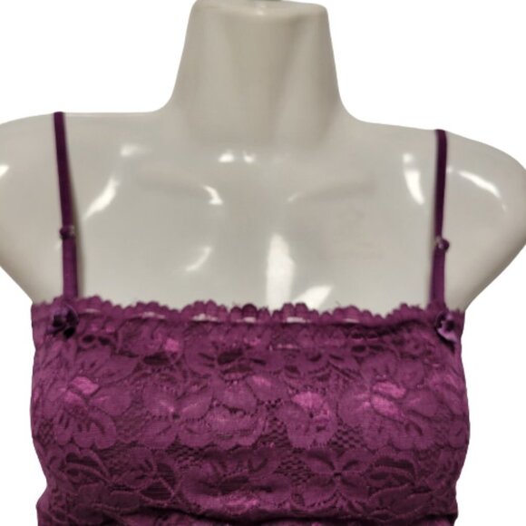 Sexy Purple Bralette Crop Top Lace Bandeau Adjustable Straps Removable Pad - NEW - Picture 2 of 12